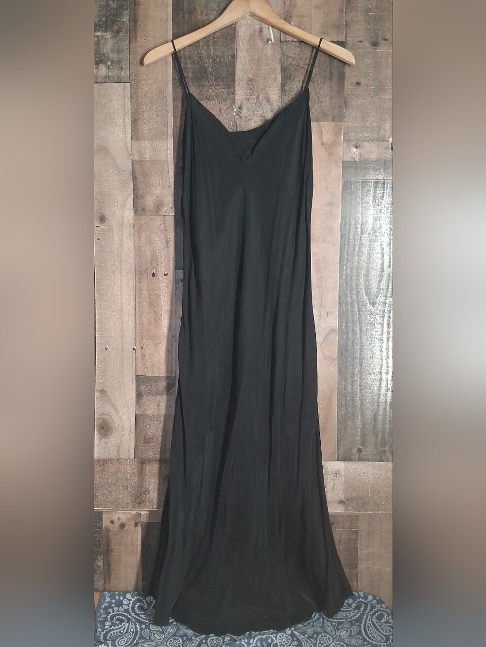 J. Crew Silk Blend Black Slip Maxi Dress Size 14 Womens
